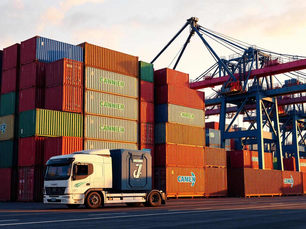 Shipping containers at port